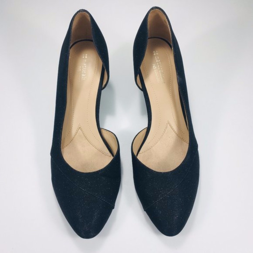 Naturalizer Deva Women Pointed Toe Synthetic Black Heels, Size 6M